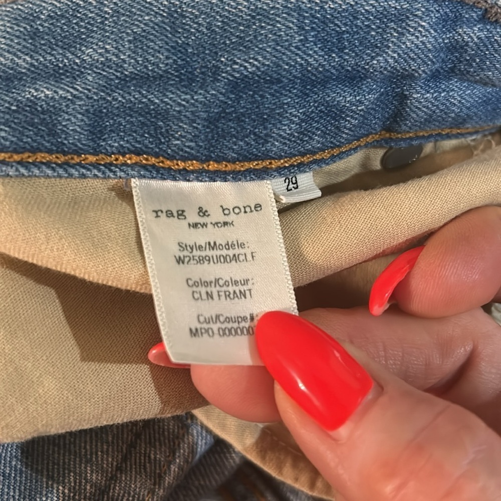 rag & bone New York ruth super high rise wide leg ankle Jeans frant color sz 29 - Picture 12 of 12